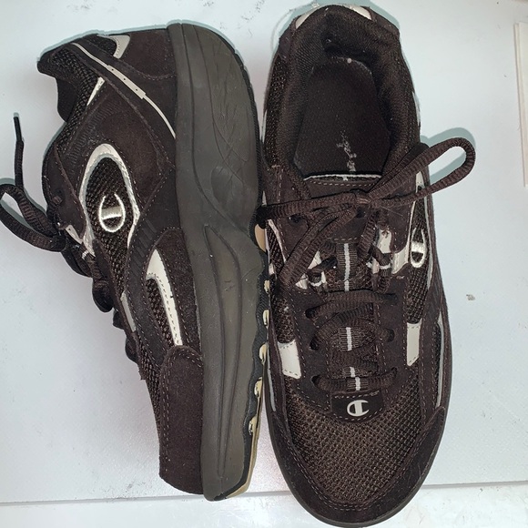 Champion sneakers chocolate brown cream womens size 8 tone fit shape ups vintage - Picture 2 of 11